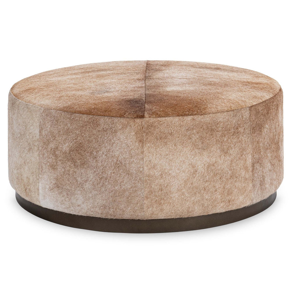 Andre Round Ottoman, Canyon Dust-Furniture - Chairs-High Fashion Home