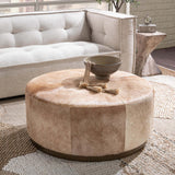 Andre Round Ottoman, Canyon Dust-Furniture - Chairs-High Fashion Home