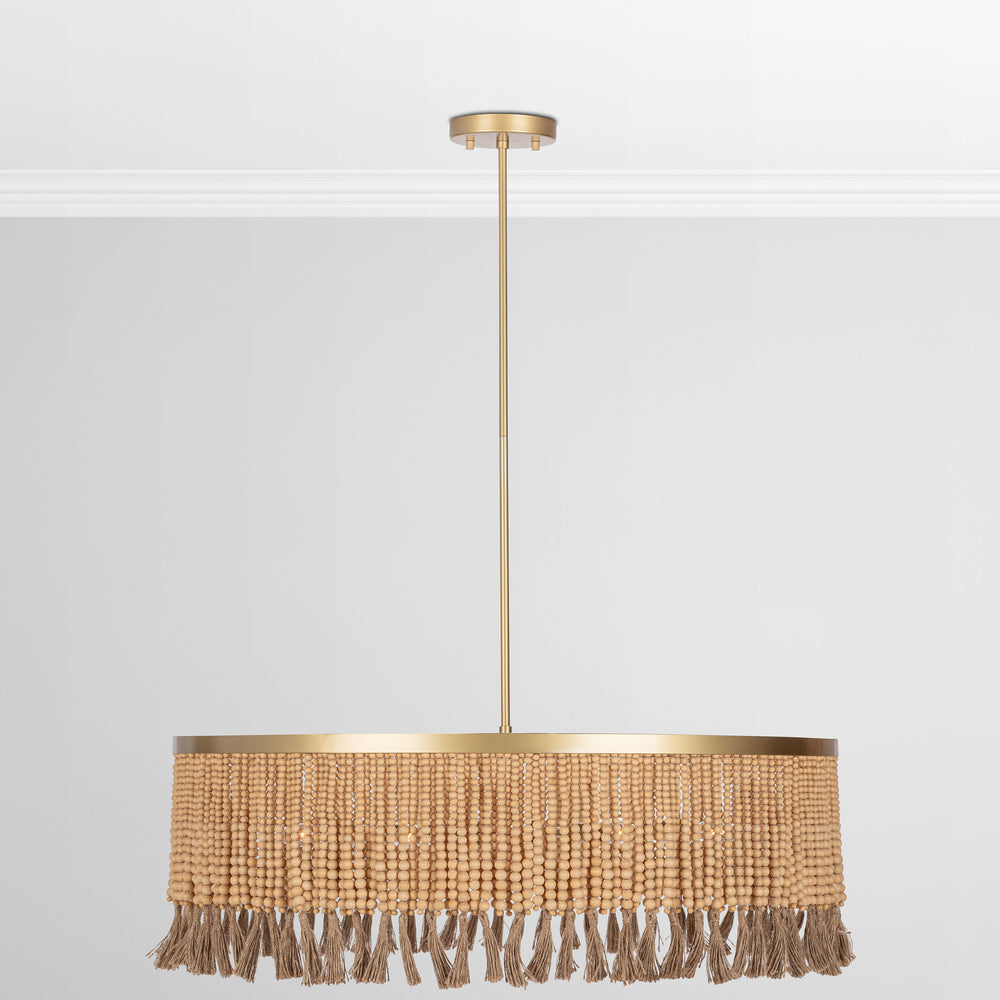 Andren Round Pendant, Natural/Gold-Lighting-High Fashion Home