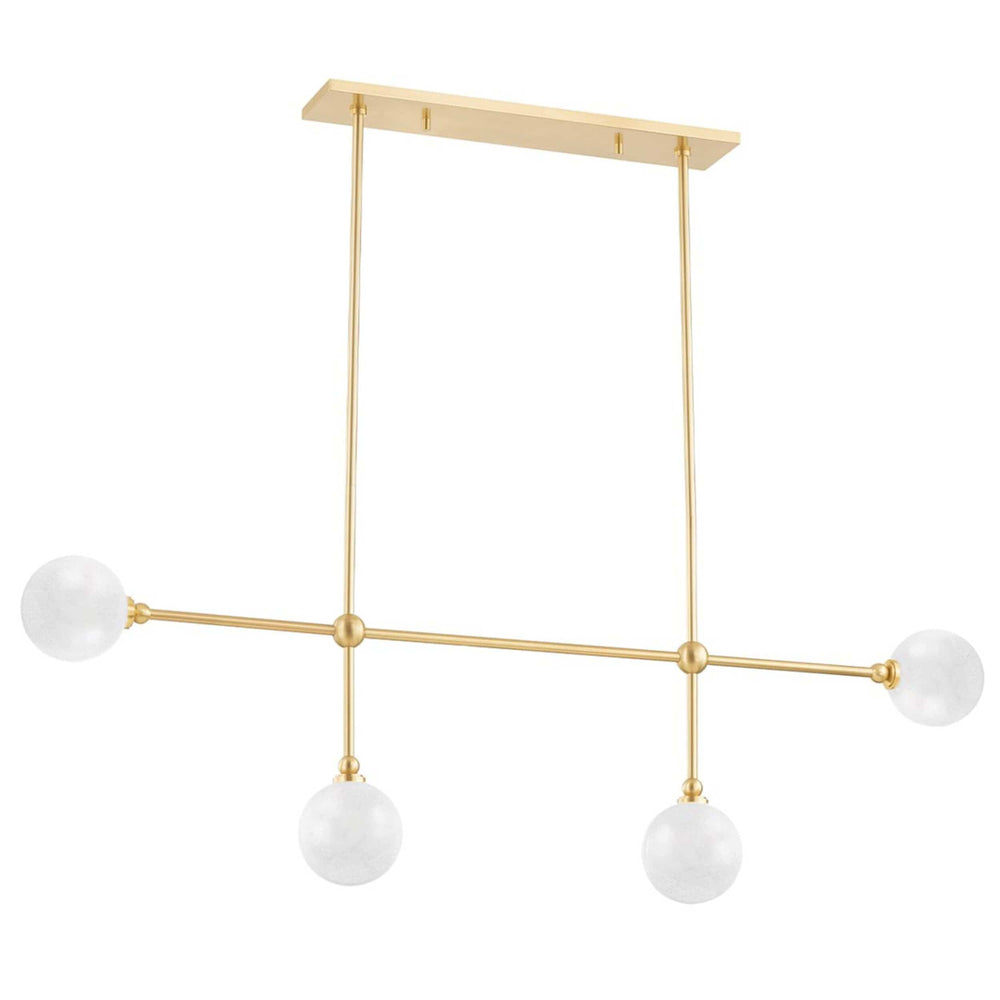 Andrews Linear Chandelier, Aged Brass-Lighting-High Fashion Home