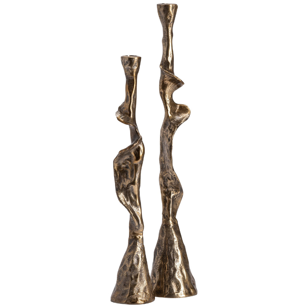 Andrews Twisted Taper Candlesticks, Antique Silver, Set of 2-Accessories-High Fashion Home