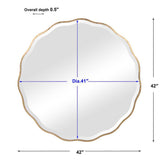 Aneta Round Mirror, Gold