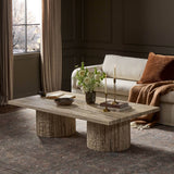 Angelo Coffee Table, White Travertine by Four Hands-Furniture - Accent Tables-High Fashion Home