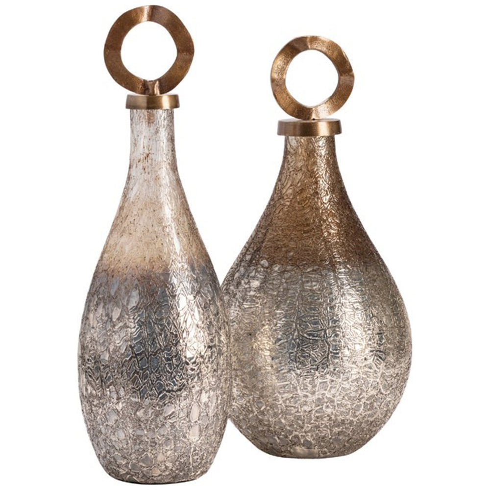 Annalisa Covered Vases, Silver Iridescent-Accessories-High Fashion Home