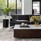Ansel Leather Sofa, Marseille Black-Furniture - Sofas-High Fashion Home