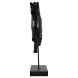 Antiqued Horse on Stand, Black-Accessories-High Fashion Home