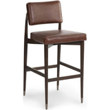 Anton Leather Bar Stool, Havana Brown