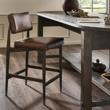 Anton Leather Bar Stool, Havana Brown