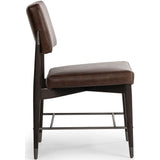 Anton Leather Dining Chair, Havana Brown, Set of 2
