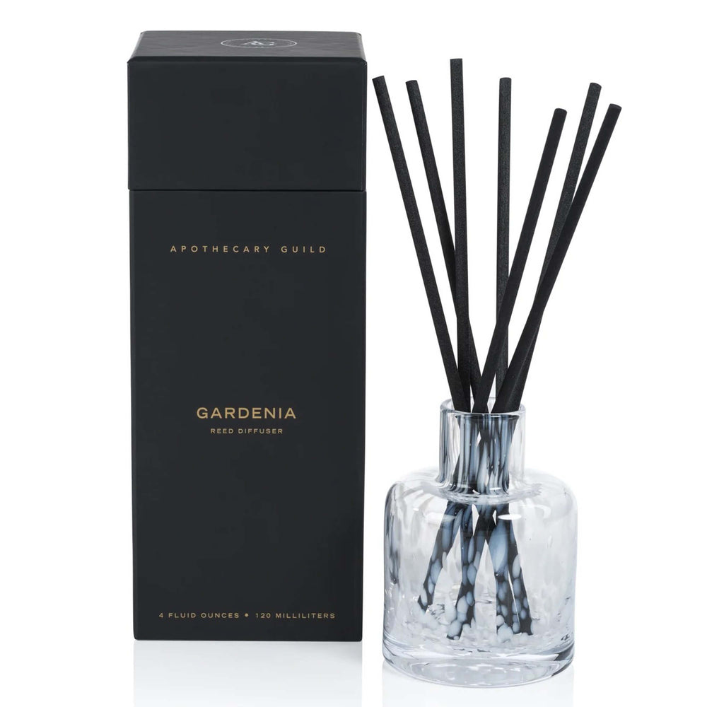 Apothecary Guild Opal Glass Reed Diffuser, Gardenia-Accessories-High Fashion Home