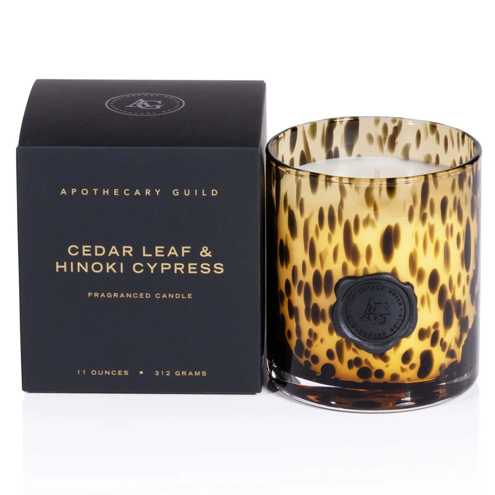 Apothecary Guild Opal Glass Small Candle Jar, Cedar Leaf & Hinoki Cypress-Accessories-High Fashion Home