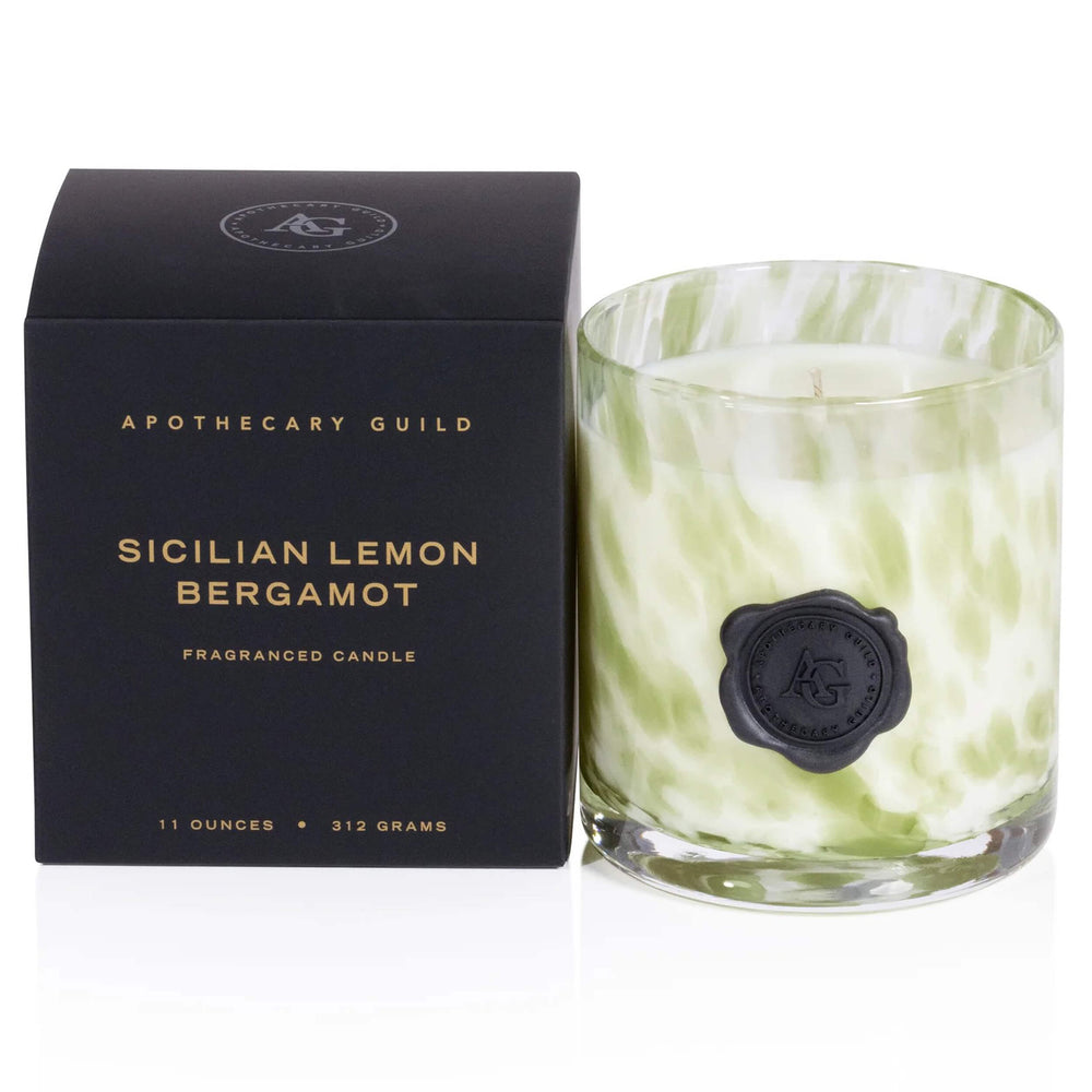 Apothecary Guild Opal Glass Small Candle Jar, Sicilian Lemon Bergamot-Accessories-High Fashion Home