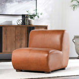 Arcadia Leather Chair, Autumn Brown-Furniture - Chairs-High Fashion Home