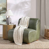 Arcadia Leather Chair, Green-Furniture - Chairs-High Fashion Home