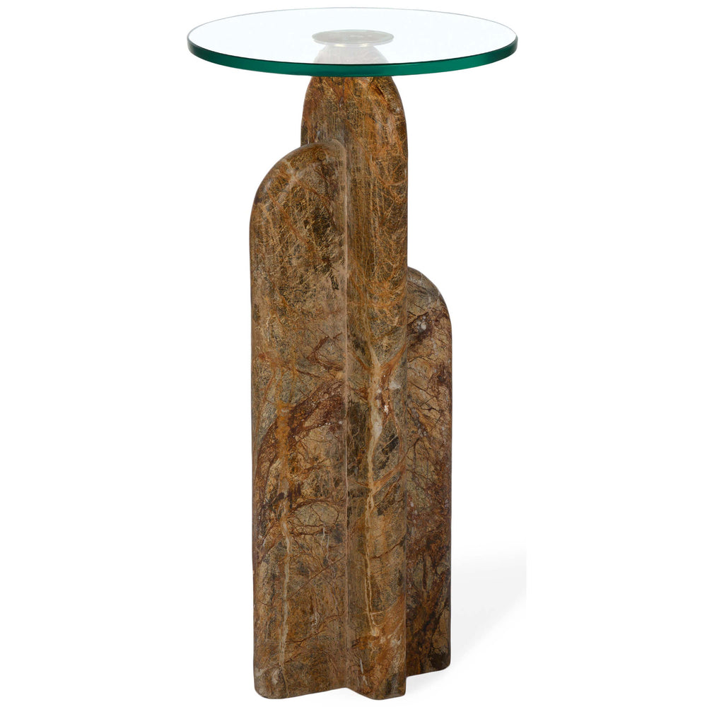 Archway Marble Drink Table, Brown
