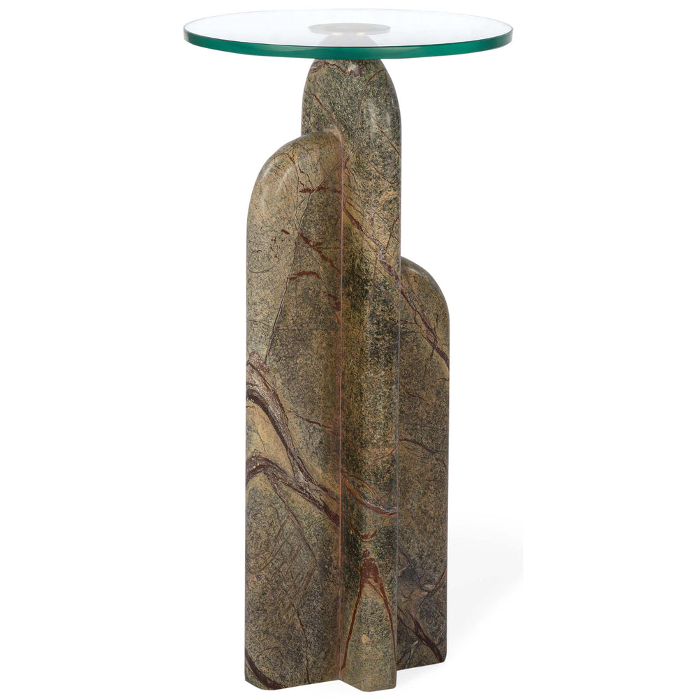Archway Marble Drink Table, Green