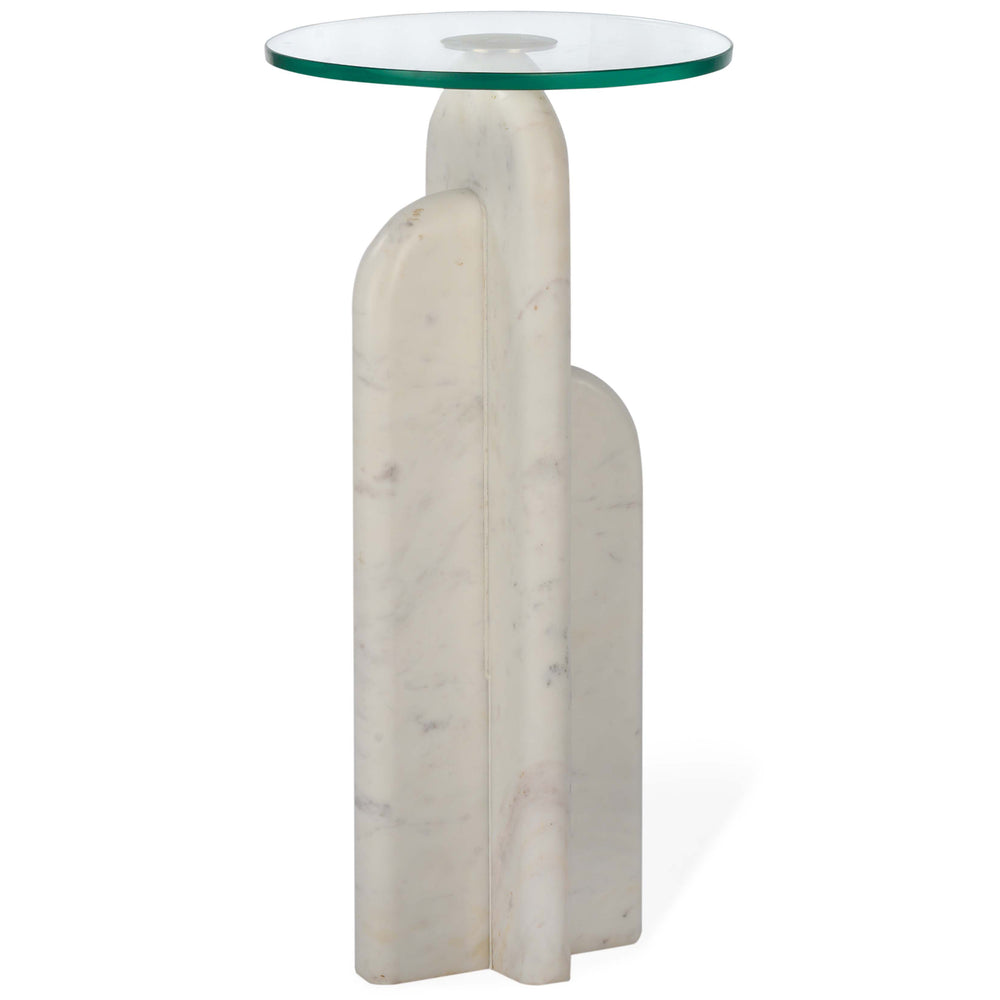 Archway Marble Drink Table, White
