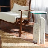Archway Marble Drink Table, White