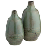 Arden Vases, Green, Set of 2-Accessories-High Fashion Home