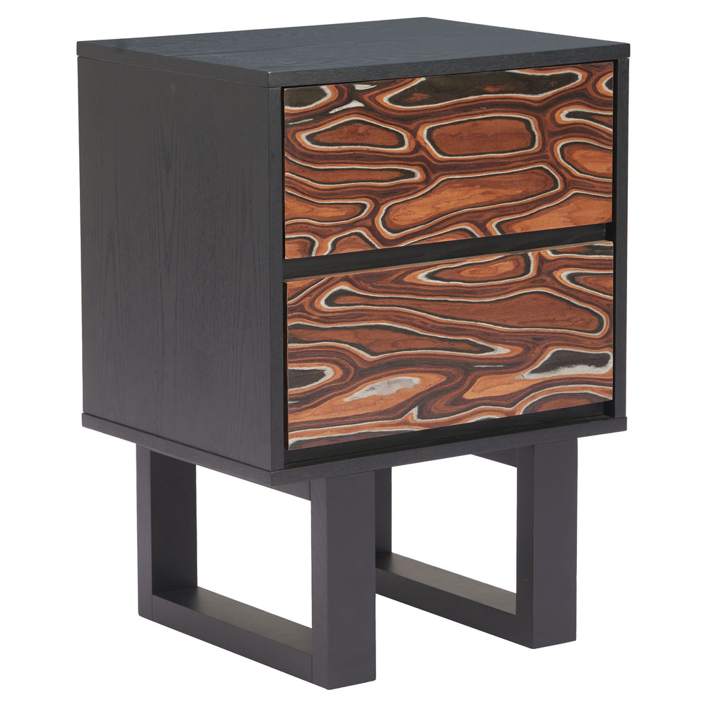 Aremi Nightstand, Brown/Black-Furniture - Bedroom-High Fashion Home