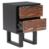 Aremi Nightstand, Brown/Black-Furniture - Bedroom-High Fashion Home