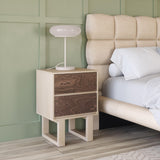 Aremi Nightstand, Brown/Whitewashed-Furniture - Bedroom-High Fashion Home