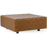 Aristo Leather Square Ottoman, Autum Maple-Furniture - Chairs-High Fashion Home