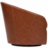 Arlo Leather Swivel Chair, Laguna Cognac