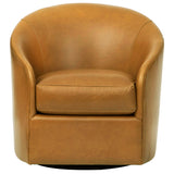 Arlo Leather Swivel Chair, Libby Amaretto