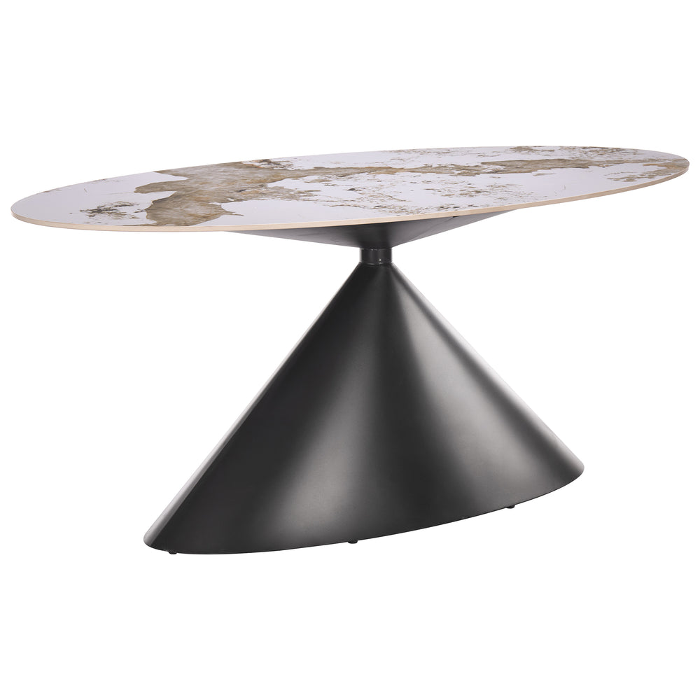 Armana Dining Table, White/Brown-Furniture - Dining-High Fashion Home