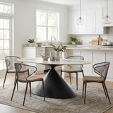 Armana Dining Table, White/Brown
