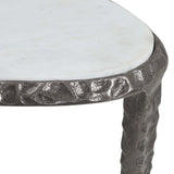 Arnold Accent Table, White/Dark Bronze