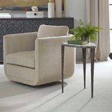 Arnold Accent Table, White/Dark Bronze