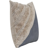 Arona Leather Pillow, Sea Fog Blue/Ivory