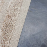 Arona Leather Pillow, Sea Fog Blue/Ivory