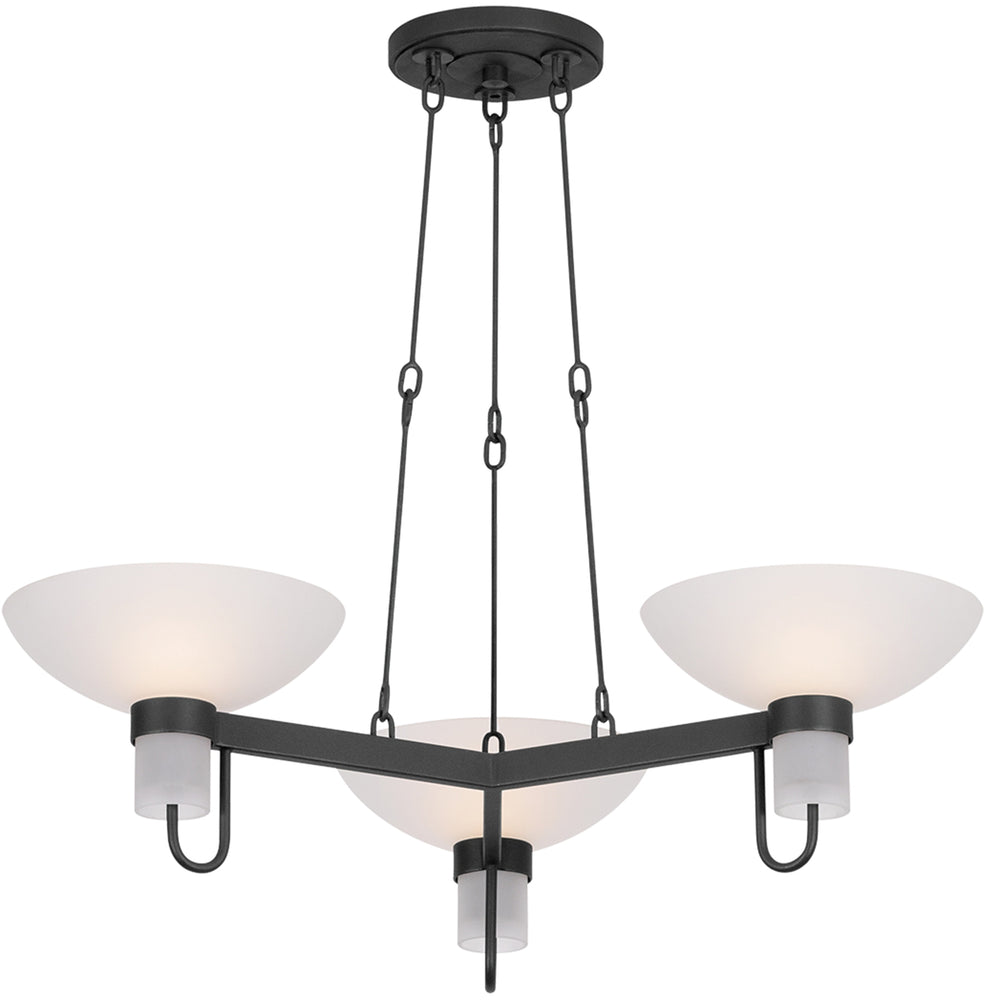 Arturo 3 Light Chandelier, Textured Bronze