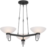 Arturo 3 Light Chandelier, Textured Bronze