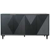 Arvada 4 Door Sideboard, Black-Furniture - Storage-High Fashion Home