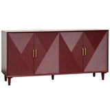 Arvada 4 Door Sideboard, Merlot-Furniture - Storage-High Fashion Home