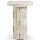 Asta Side Table, Travertine-Furniture - Accent Tables-High Fashion Home