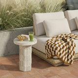 Asta Side Table, Travertine-Furniture - Accent Tables-High Fashion Home