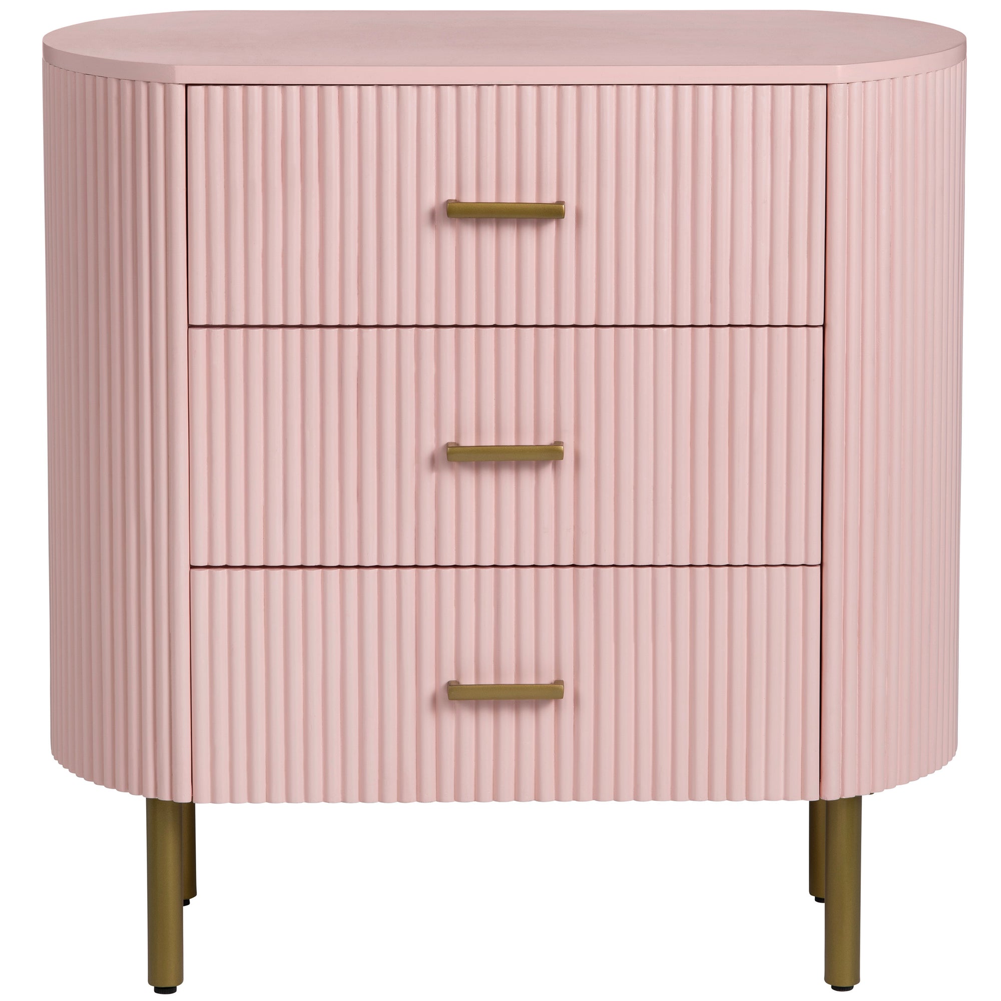 pink 3 drawer dresser 3 Drawer Dresser, Modern Wooden Bedside Storage with Gold Handles, Compact Pink Dresser for Bedroom, Living Room, Office
