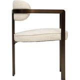 Athena Dining Arm Chair, Poratti Natural/Brushed Bronze