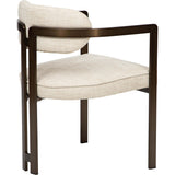 Athena Dining Arm Chair, Poratti Natural/Brushed Bronze