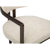 Athena Dining Arm Chair, Poratti Natural/Brushed Bronze