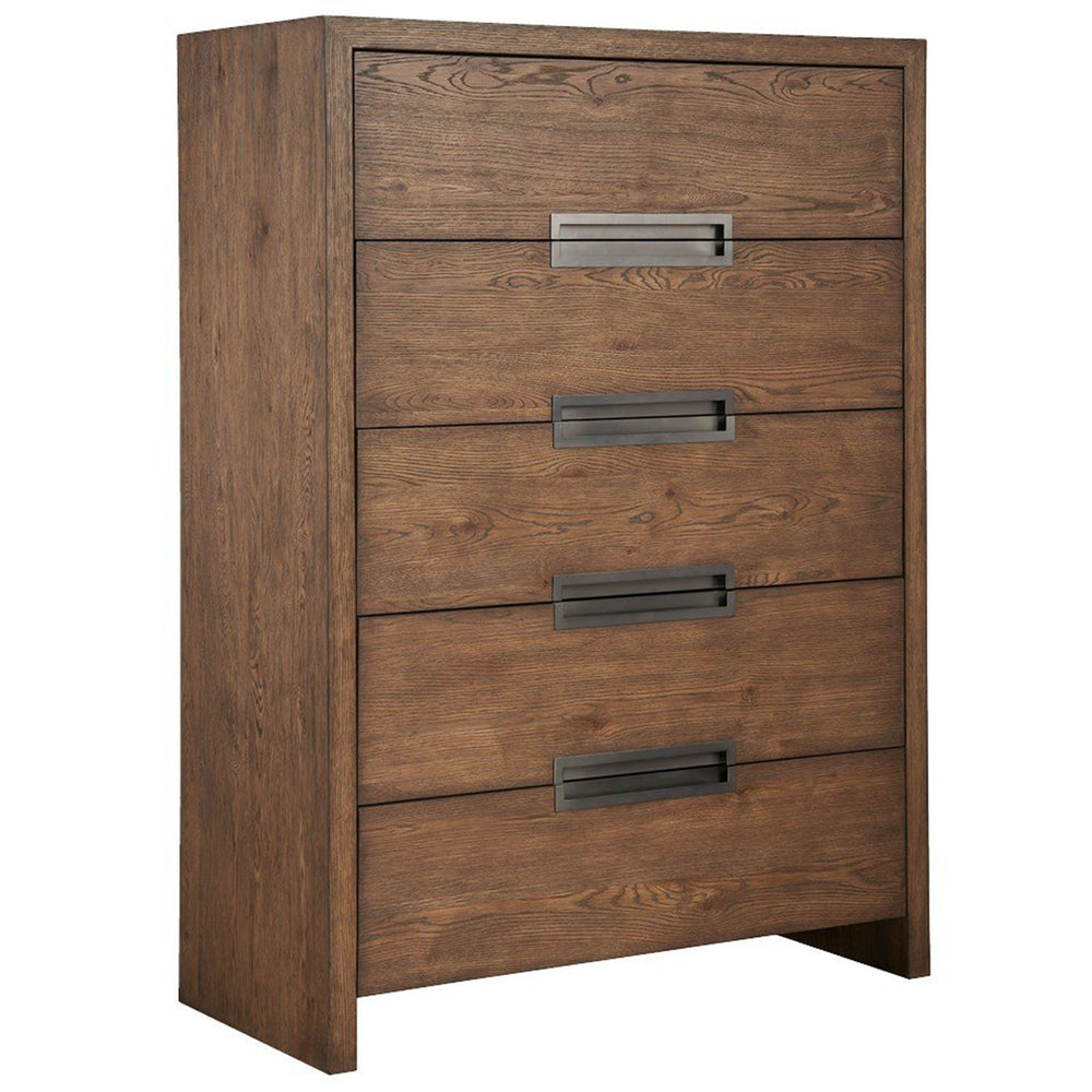 Atlas 5 Drawer Chest, Medium Brown-Furniture - Storage-High Fashion Home