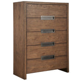 Atlas 5 Drawer Chest, Medium Brown-Furniture - Storage-High Fashion Home
