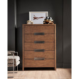 Atlas 5 Drawer Chest, Medium Brown-Furniture - Storage-High Fashion Home