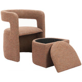Atria Chair and Ottoman, Tawny Brown