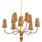 Atwood 10 Light Chandelier, Aged Brass